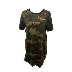 Civil Regime Men’s Shirt Green Camo Heavy Embroidered Short Sleeve Size Medium